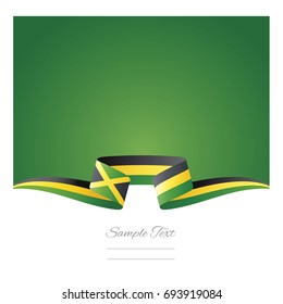 Abstract background Jamaica flag ribbon