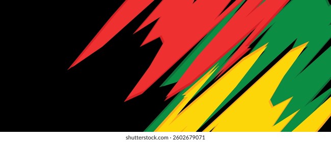 Abstract background with Jamaican color theme and some copy space area