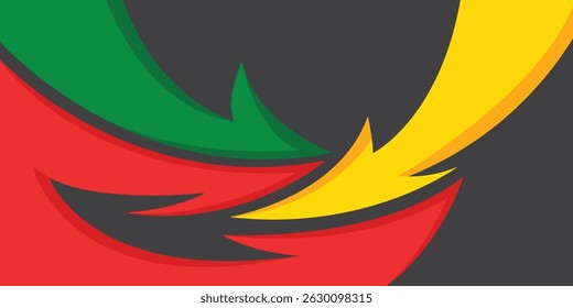 Abstract background with Jamaican color theme and some copy space area