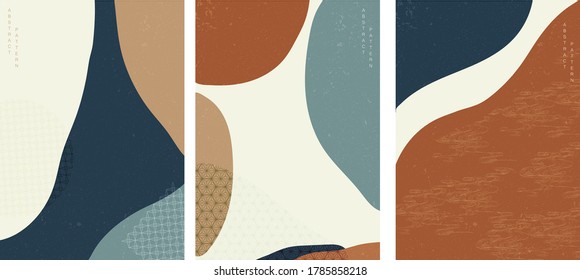 Abstract background with Japanese wave pattern vector. Geometric pattern with curve element template. Chinese graphics design.