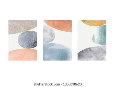 Abstract background with Japanese wave pattern vector. Brush stroke texture with contemporary art poster design. 