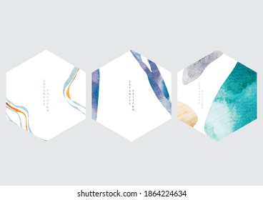 Abstract background with Japanese wave pattern vector. Watercolor texture logo and icon design.