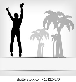abstract background jump men silhouette - vector illustration