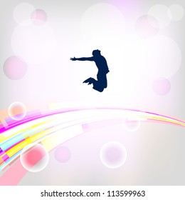 Abstract background with jumping silhouettes. eps10