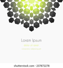 Abstract Background kaleidoscope effect polygon circle ornament. design business template