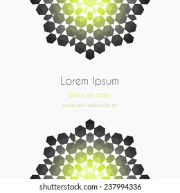 Abstract Background kaleidoscope effect polygon circle ornament. design business template