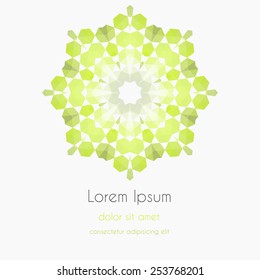 Abstract Background kaleidoscope effect polygon circle ornament. design business template