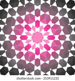 Abstract Background kaleidoscope effect polygon circle ornament. design business template fashion trend