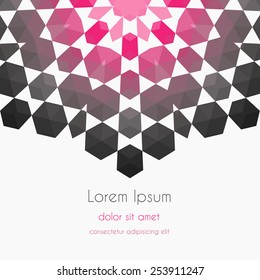 Abstract Background kaleidoscope effect polygon circle ornament. design business template fashion trend