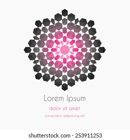 Abstract Background kaleidoscope effect polygon circle ornament. design business template fashion trend