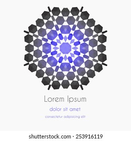 Abstract Background kaleidoscope effect polygon circle ornament. design business template