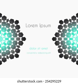 Abstract Background kaleidoscope effect polygon circle ornament. design business template