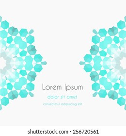 Abstract Background kaleidoscope effect polygon circle ornament. design web business template