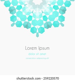 Abstract Background kaleidoscope effect polygon circle ornament. design web business template