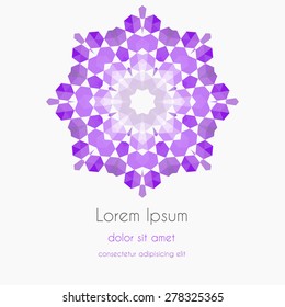Abstract Background kaleidoscope effect polygon circle ornament. design business template