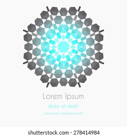Abstract Background kaleidoscope effect polygon circle ornament. design business template