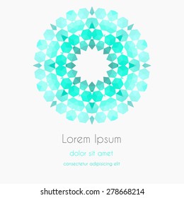 Abstract Background kaleidoscope effect polygon circle ornament. design business template
