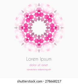 Abstract Background kaleidoscope effect polygon circle ornament. design business template svg