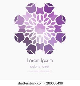 Abstract Background kaleidoscope effect polygon circle ornament. design business template