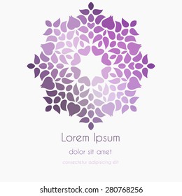 Abstract Background kaleidoscope effect polygon circle ornament. design business template. Wedding invitation card.