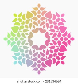 Abstract Background kaleidoscope effect polygon circle ornament. design business template. Wedding invitation card.
