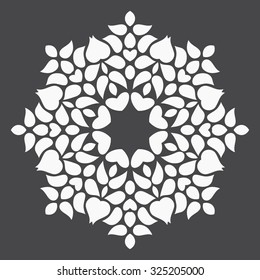 Abstract Background kaleidoscope effect polygon circle ornament. design business template. Wedding invitation card.