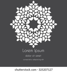 Abstract Background kaleidoscope effect polygon circle ornament. design business template. Wedding invitation card.