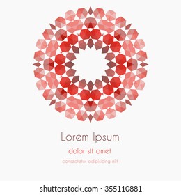 Abstract Background kaleidoscope effect polygon circle ornament. design business template. made for invitation, wedding, greeting card, web template, etc