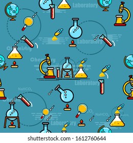 abstract background with labotory icons