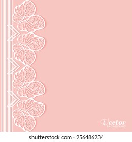 Abstract background, lace frame border pattern, wedding invitation or greeting card design, beautiful luxury postcard, ornate page cover, ornamental vector illustration