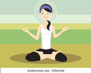abstract background with lady doing yoga