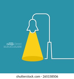 Abstract background with  lamp post and bright ray. 