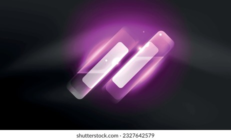 Abstract background landing page, geometric shape illuminated with glowing neon light on dark background. Futuristic city lights concept
