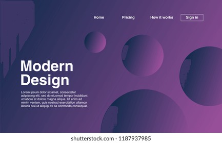 Abstract background landing page with modern design minimalist gradient colors. Vector illustration eps 10.