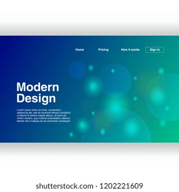 Abstract background landing page with modern design minimalist gradient colors. Vector illustration eps 10.