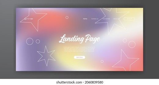 Fondo abstracto para la plantilla web de la página de inicio. Plantilla de diseño abstracto de moda. Composición dinámica de gradiente para cubiertas, folletos, volantes, presentaciones, banners. Ilustración vectorial.