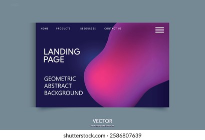 Abstract background Landing Page website. Website and app template. Modern design.