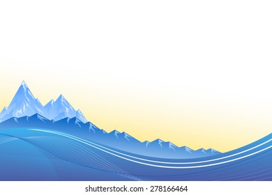 Abstract background landscapes mountains blue sunset vector