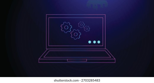 Abstract background Laptop displaying glowing digital financial charts  digital laptop displaying futuristic growth chart with 