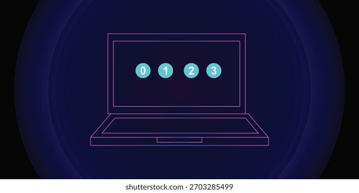Abstrakter Hintergrund Laptop mit leuchtenden digitalen Finanzdiagrammen digitales Laptop mit futuristischen Wachstumskarte mit 
