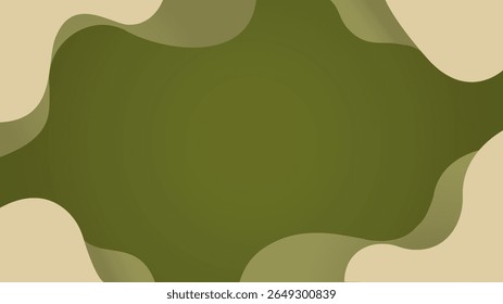 Fundo abstrato com grandes, orgânico, formas em camadas em tons de verde-oliva e bege. Um design moderno e fluido com uma sensação harmoniosa e natural