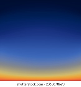 Abstract background, the last rays of the passing day. Beautiful vector sunset, bright blue sky, rich color transition. Fashionable and glamorous decoration of any of your bold advertising projects.