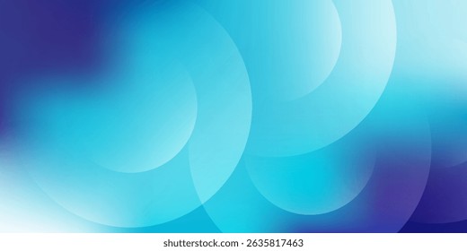 Fondo abstracto con círculos azules en capas y tonos degradados suaves. Vector EPS 10