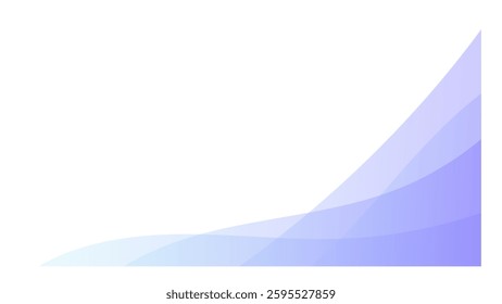 Abstract background with layered blue and purple curves. Curves create a sense of growth and movement. Blue and purple tones add a calming effect. Background vector.