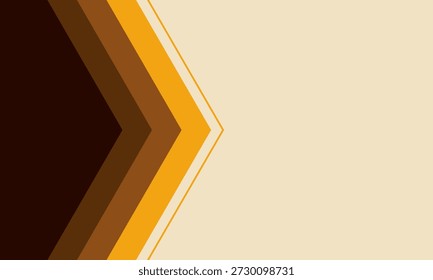 Fondo Abstractas con Formas de chevron en capas en marrón oscuro, marrón y oro sobre un fondo beige. Diseño retro-inspirado y profesional. Adecuado para presentaciones, Sitios web o imágenes relacionadas con la tecnología que necesitan un aspecto limpio y corporativo con un sentido de dirección y un toque de estilo vintage.