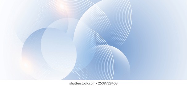 Abstract background with layered circular lines and geometric curves. Vector.