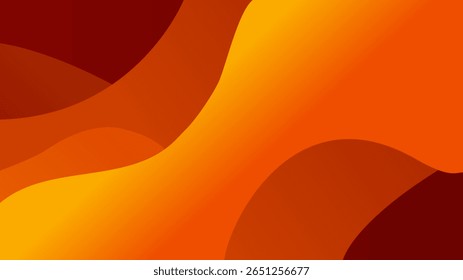 Fundo abstrato com formas fluidas em camadas em um gradiente laranja e vermelho quente. Um design ardente e dinâmico com uma estética suave, semelhante a lava líquida.