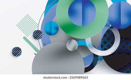 Abstract background - layered geometric shapes with smooth gradients and transparency