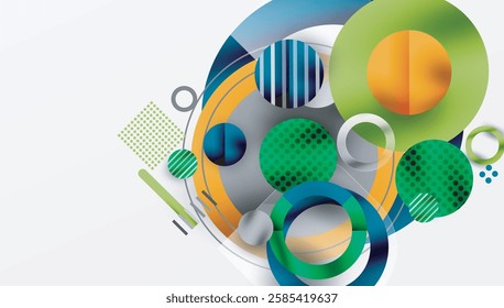 Abstract background - layered geometric shapes with smooth gradients and transparency