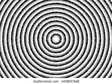 Abstract background with layered noisy circle gradient of scattered dots in 30s or 40s movie title style